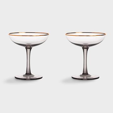 Coupe champagne smoked set of 2