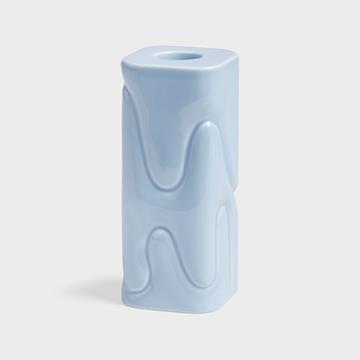 Candle holder puffy light blue